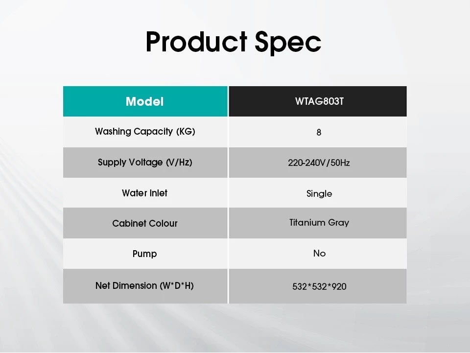 Hisense Mesin Cuci 1 Tabung Top Loading 8KG WTAG803T 3D Windmill Impeller - Gambar 15