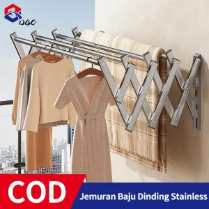 DGC Jemuran Lipat Dinding Stainless Steel SUS304 Rak Pengering Baju Kuat Anti Karat