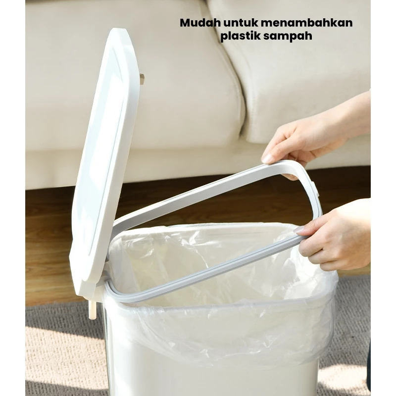 Bassy Tempat Sampah Injak Pop-Up Minimalis Anti Bau Plastik Kamar Mandi Dapur HSB791 - Gambar 4