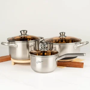 Calypso Panci Set 3 in 1 Multifungsi Stainless Steel Kompor Induksi Tutup Kaca