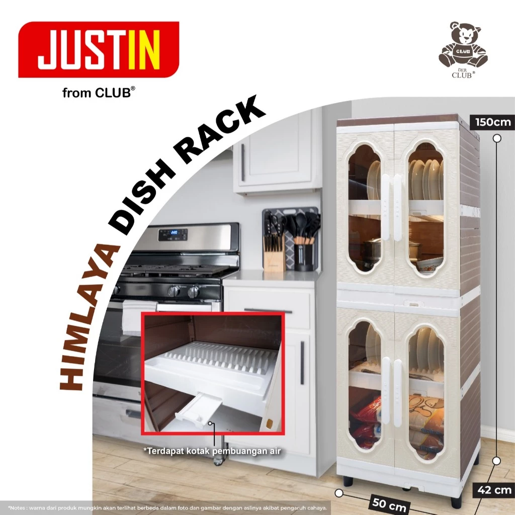 JUSTIN Himalaya Dishrack Lemari Rak Piring Plastik Kabinet Dapur Minimalis Kuat Awet