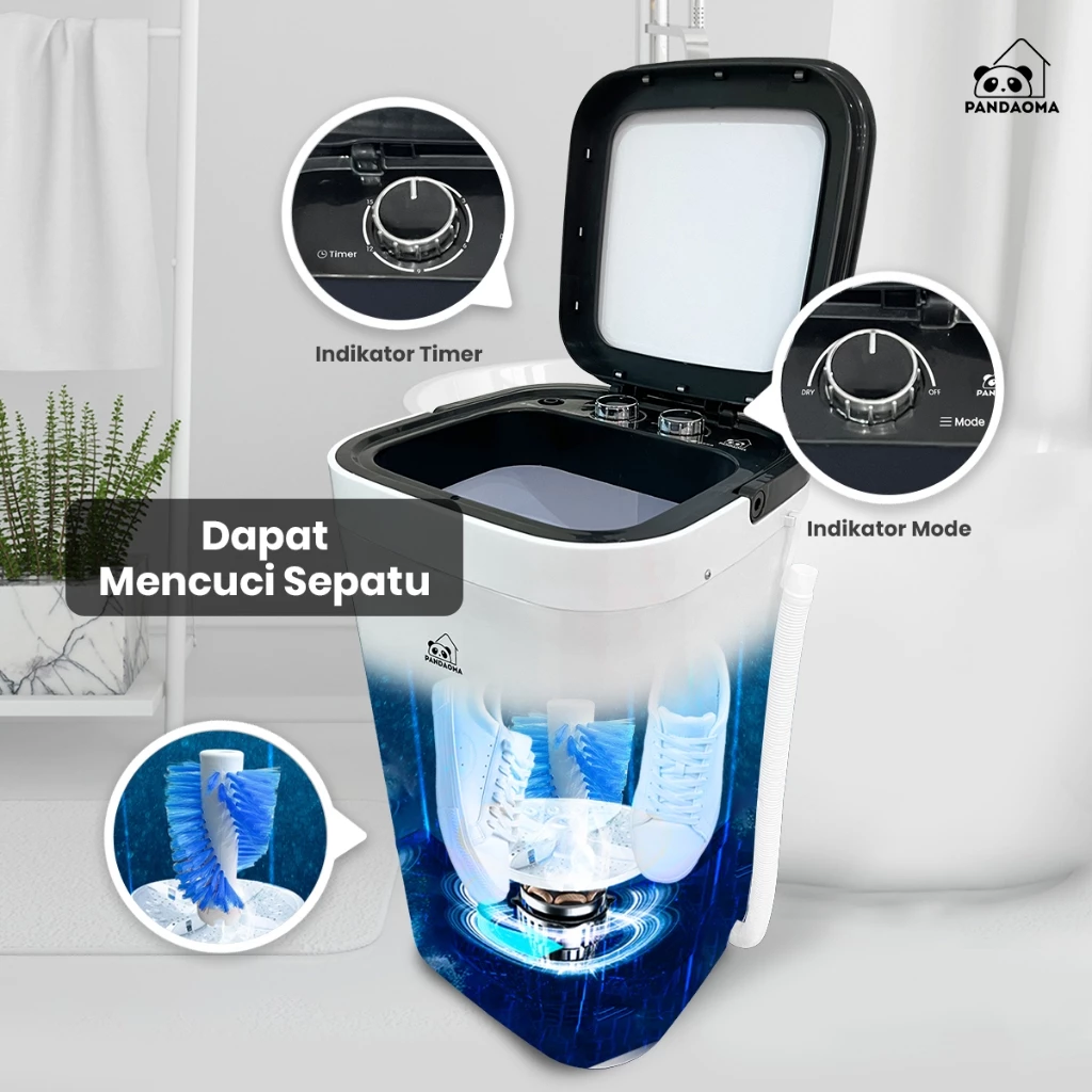Pandaoma Mesin Cuci Mini Atro Portabel 4.5kg Hemat Listrik - Gambar 5
