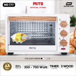 MITO Oven Listrik HIT Wood Series MO777 22L Pemanggang Kue Low Watt Hemat Energi