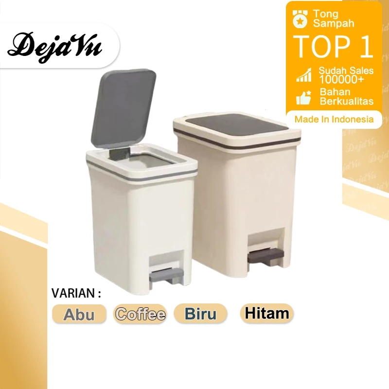 Dejavu Tempat Sampah Injak Plastik Minimalis Tertutup Rapat 10L 24L HSB791