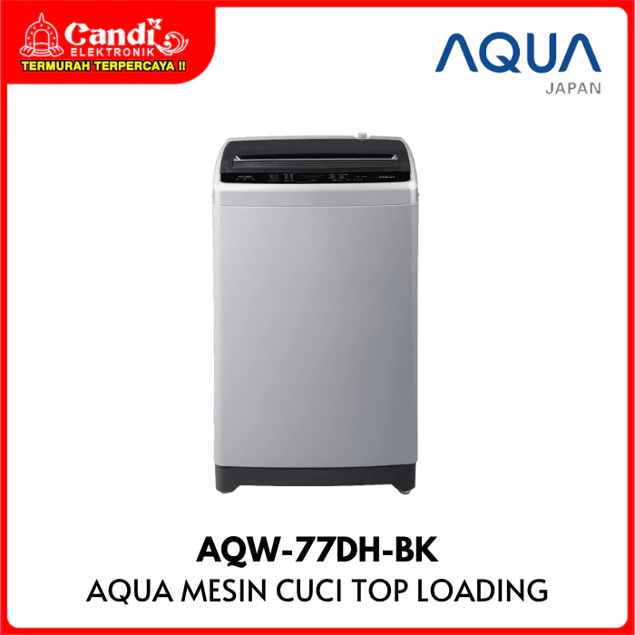 Mesin Cuci AQUA Top Loading 7 Kg Fuzzy Logic Hijab Mode AQW-77DH-BK - Gambar 2