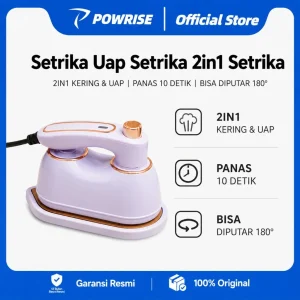 POWRISE Setrika Uap Mini Portable Genggam 2IN1 Alas Keramik Travel