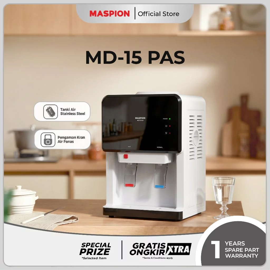 Maspion Dispenser Portable MD-15 PAS Hot and Normal Tangki Stainless Steel