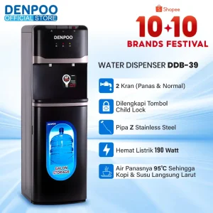 Denpoo Dispenser Galon Bawah DDB 39 Hot and Normal Low Watt Resmi
