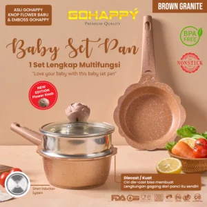 Panci Set Bayi MPASI Gohappy Mayba Panci Susu Frypan Steamer Anti Lengket