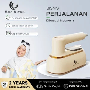 HAN RIVER Setrika Uap Portable Lipat 2in1 Tapak Keramik HRYD05 Traveling Anti Kusut