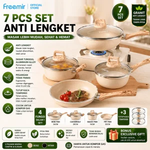 Freemir Wajan Panci Set 4 Pcs Cookware Anti Lengket 16-26cm Estetik