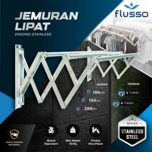 FLUSSO Jemuran Lipat Baju Dinding Stainless SUS304