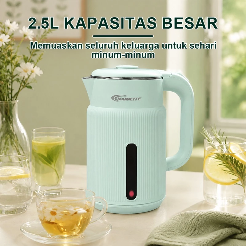 MAIMEITE Teko Listrik 2.5L Electric Kettle Stainless Steel Cepat Panas Otomatis - Gambar 5