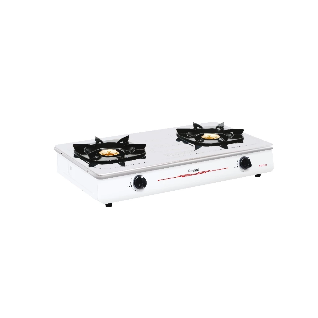 Rinnai RI-602E W Kompor Gas 2 Tungku Stainless Steel Burner Kuningan Garansi Resmi - Gambar 2
