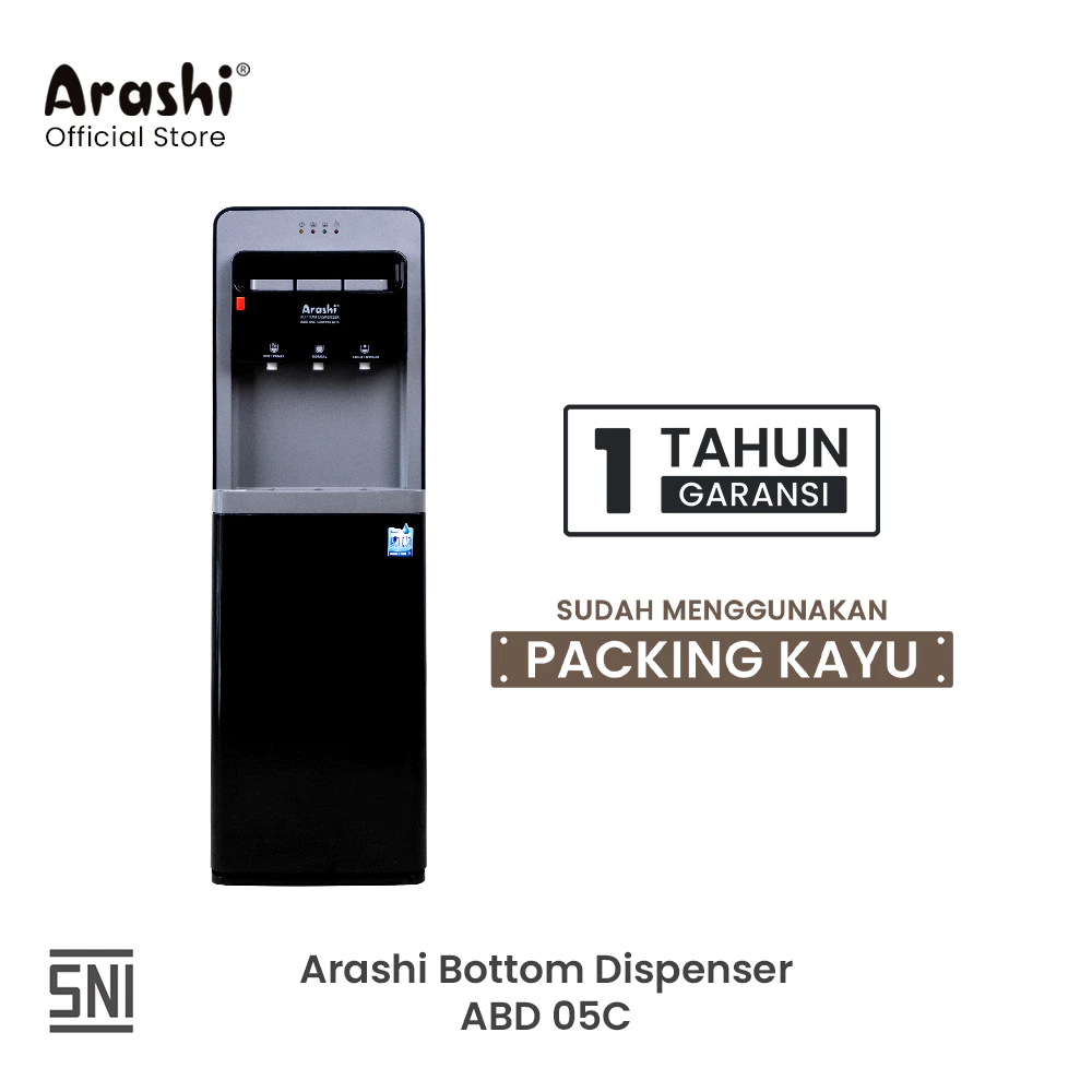 Arashi Bottom Dispenser ABD 05C Grayblack Galon Bawah Hot & Cool