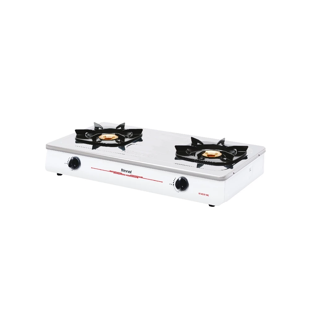 Rinnai RI-602E W Kompor Gas 2 Tungku Stainless Steel Burner Kuningan Garansi Resmi - Gambar 4