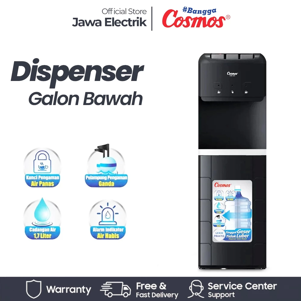 Cosmos Dispenser Galon Bawah CWD-7601 3 Kran Hot Cool Fresh