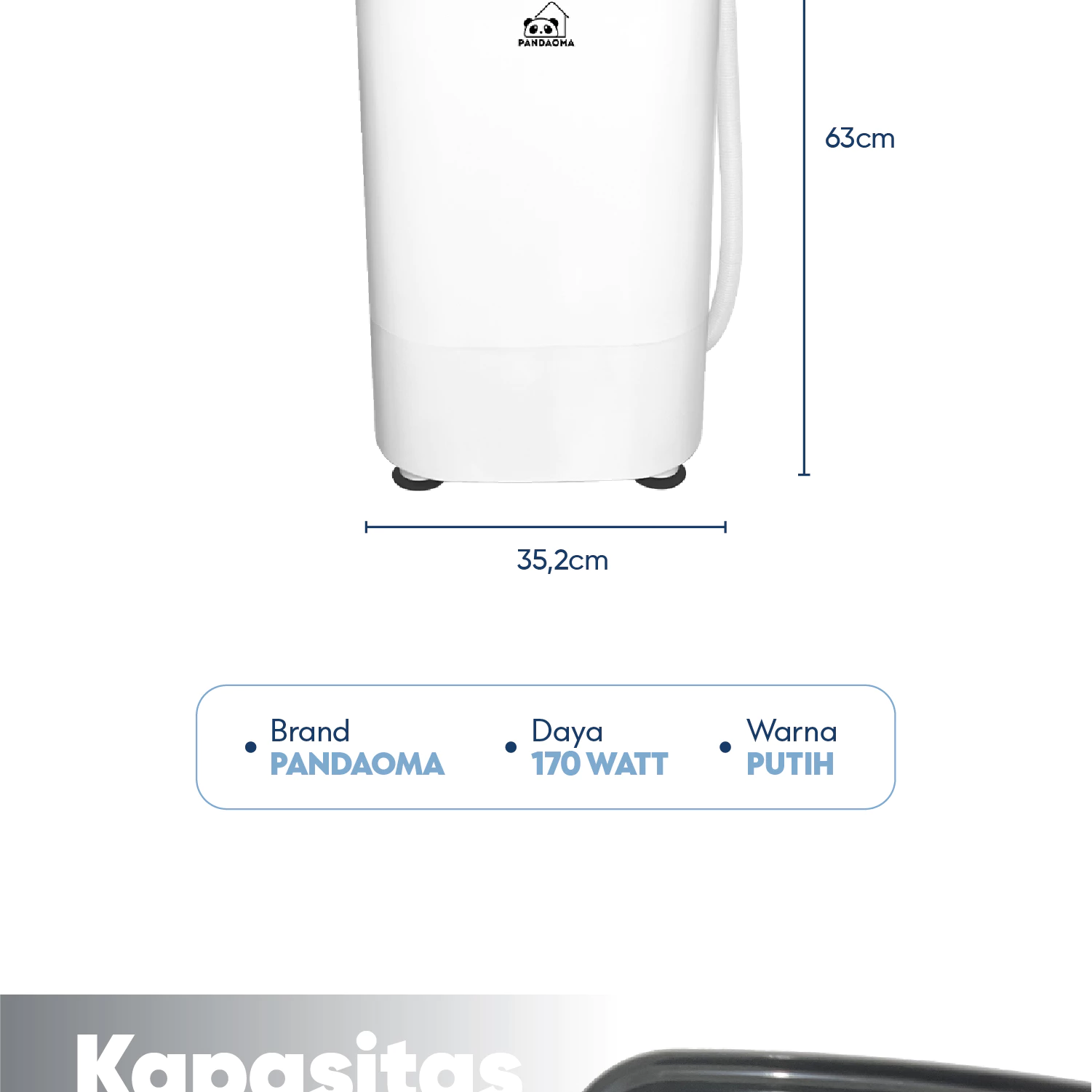 Pandaoma Mesin Cuci Mini Atro Portabel 4.5kg Hemat Listrik - Gambar 8