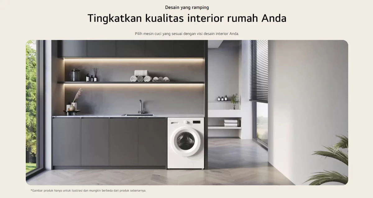 LG Mesin Cuci Front Loading 7kg Inverter Direct Drive Steam Wash FB1207S6W Putih - Gambar 10