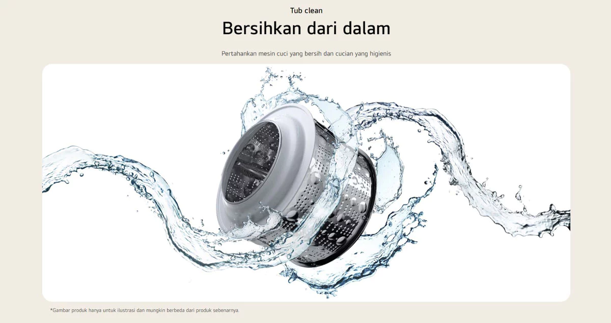 LG Mesin Cuci Front Loading 7kg Inverter Direct Drive Steam Wash FB1207S6W Putih - Gambar 13