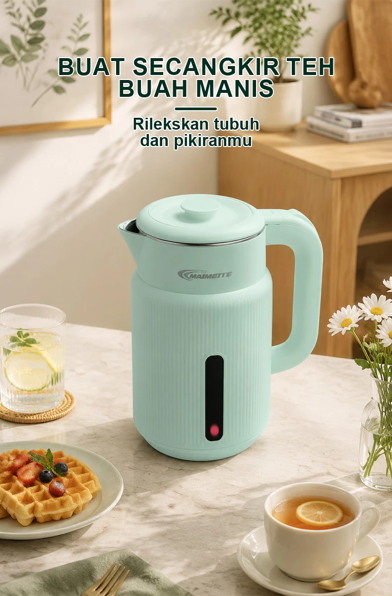 MAIMEITE Teko Listrik 2.5L Electric Kettle Stainless Steel Cepat Panas Otomatis - Gambar 14