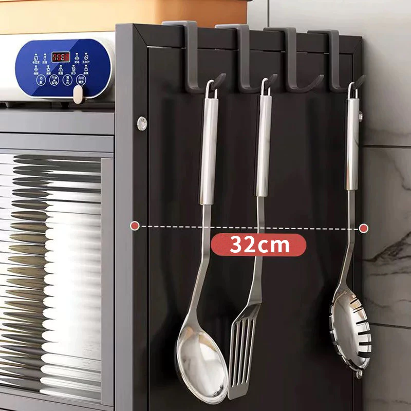 E-TIFE Lemari Dapur Rak Piring Tertutup Baja Karbon Serbaguna Minimalis - Gambar 4