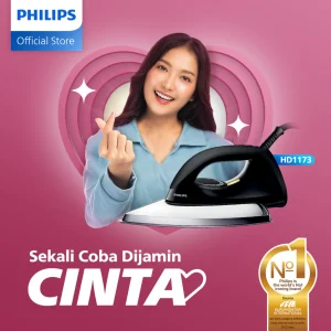 Philips Setrika Kering HD1173 Ceramic 4 Lapis Tapak Anti Lengket 350W Garansi Resmi