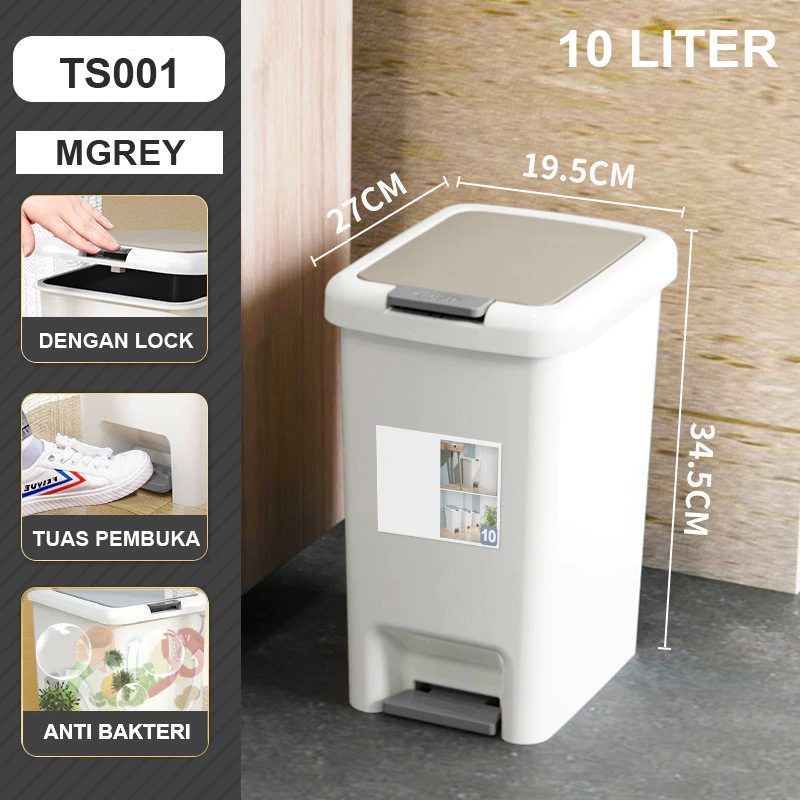 U-Living Tempat Sampah Injak Kaki Minimalis Kotak dengan Tutup Tombol Klik TS001 - Gambar 7