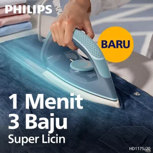 Philips HD1175/20 Setrika Kering CeraPlus Non Stick 350W Biru Garansi Resmi